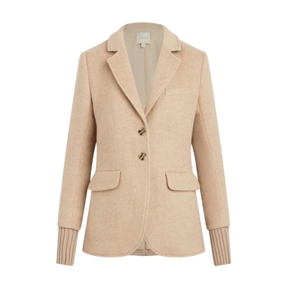 Favorite Daughter Beige Wool-Blend Blazer Jacket - Picture 2 of 5